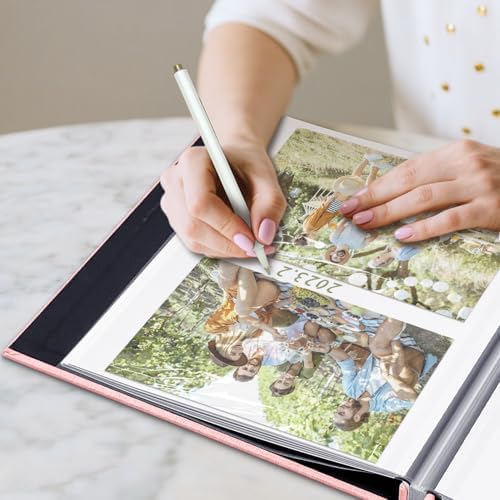 Large Photo Album Self Adhesive, DIY Scrapbook Album for 3x5 4x6 8x10 Pictures, 60 Pages Light Pink Linen Cover Memory Book, Ideal Gift for Family Wedding Baby Christmas Anniversary - Image 6