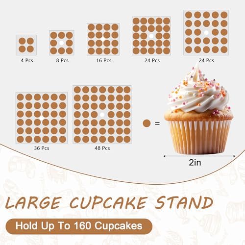 7 Tier Cupcake Stand, Square Acrylic Cupcake Tower for 160 Cupcakes - Image 6