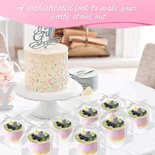 Thenshop 50 Pcs Clear Cupcake Boxes Individual 3.5 Inch, White - Image 4