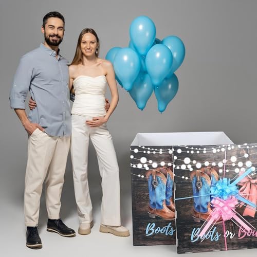 AmazingSpark 28in Giant Gender Reveal Gift Box Kit, Boots or Bows - Image 5