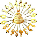 2026 New Cute Number Birthday Candle Holder Set, Reusable Gold 3D Printed Number Topper, Adjustable 0-9 Stand for Parties & Anniversaries.，Gold/0-9 Two Sets by Unknown