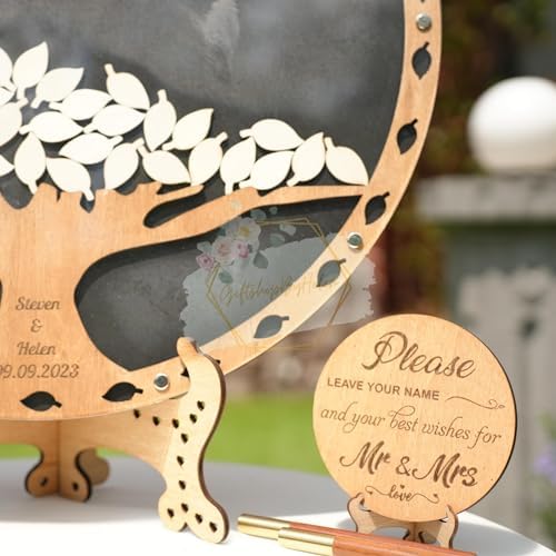Personalized Maple Tree Wedding Guest Book Alternative, Fall Leaf Drop Box - Image 2