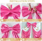 Big Hot Pink Bow Backdrop Party Decorations Pink Bow Decor 48x24x120 Inches Giant Bow Birthday Party Backdrop for Wedding Baby Shower Bridal Shower Photography Coquette Room Decor - Image 7