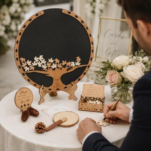 Personalized Maple Tree Wedding Guest Book Alternative, Fall Leaf Drop Box - Image 3