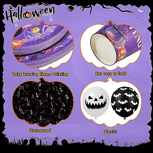 Halloween Baby Shower Decorations, 278 Pcs a Baby Is Brewing Party Supplies - Image 3
