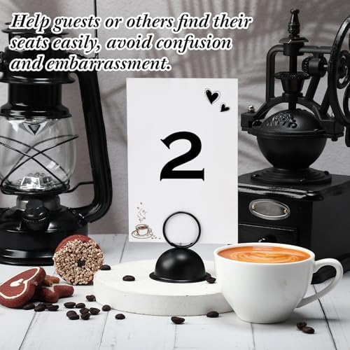MorningRo 24 Pcs Table Number Stands, Metal Place Card Holders, Black - Image 3