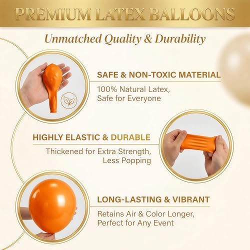 Balloon Column Kit Set of 2 With Balloons Included - with Base, and Pole,Balloon Tower Backdrop Decoration for Wedding, Baby Shower, Birthday Party, or Bachelorette Parties (Black Orange) - Image 6