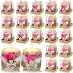Mtlee 20 Sets Baptism Candle Favors for Guests, Pink, Baby by MTLEE