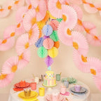 Meri Meri Pink Honeycomb Fan Garland (Pack of 1) - Image 2