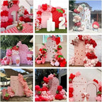 Red and White Plaids Arch Backdrop Cover Strawberry Theme Stretchy Arched Stands Covers for Girls Birthday Baby Shower Parties Decoration(Only Cover) - Image 6