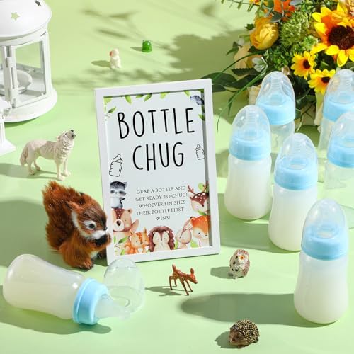 Roowest Bottle Chug Baby Shower Games Favors, Blue, Woodland Animal - Image 5