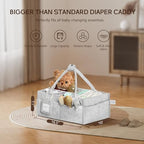 2PCS Diaper Caddy Organizer, Large Baby Caddy Organizer with Handle (Grey) - Image 3