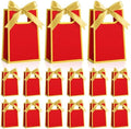 AmazingSpark 50 Pcs Red Gold Mini Gift Bags Bulk 6.3 x 3.9 x 2.8 Inch Party Favors Elegant Small Gift Bags with Handles and Ribbon Bows for Wedding Birthday Bridal Baby Shower Party Favors by Unknown