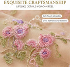 Floral Table Runner 10ft Embroidery Tulle Spring Wildflower Gauze Table Runner Seasonal Summer Butterfly Kitchen Dining Decoration for Wedding Baby Shower Birthday Party (Champagne,10 Pcs) - Image 4