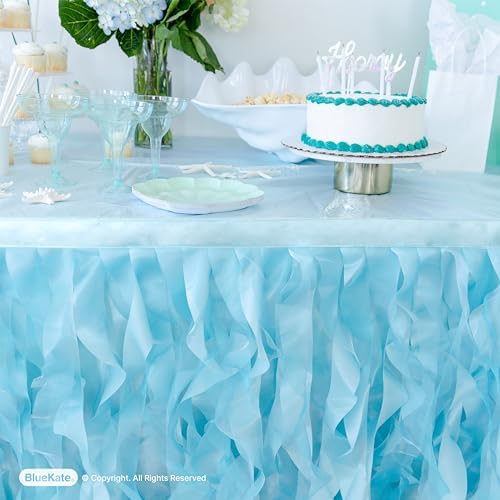 Mint Green Table Skirt. 9ft Table Skirt with Double Layer Organza! Rustic Wedding Decorations, Chanel Party, Graduation, Elephant Baby Shower. Tutu Table Skirts for Rectangle Tables 9ft - Image 3