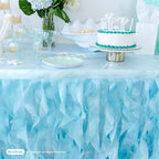 Mint Green Table Skirt. 6ft Table Skirt with Double Layer Organza! Baby Shower Decorations, Mermaid Party, Birthday, Under The Sea Decorations. Tutu Table Skirts for Rectangle Tables 6ft - Image 3