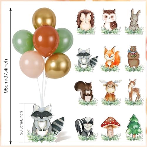 12 Sets Woodland Baby Shower Balloon Stand Kit for Table Safari Baby Shower Centerpiece Decorations with Balloon for Gender Reveal Birthday Party Photo Props Supplies - Image 4