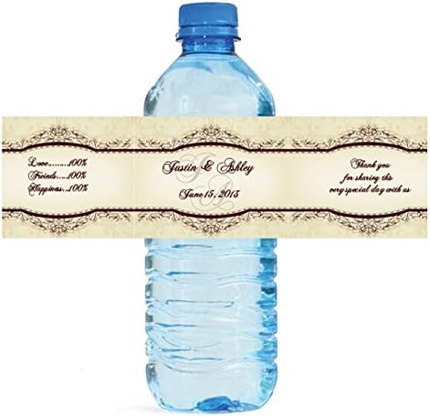 100 Elegant Vintage Wedding Water Bottle Labels - Image 2