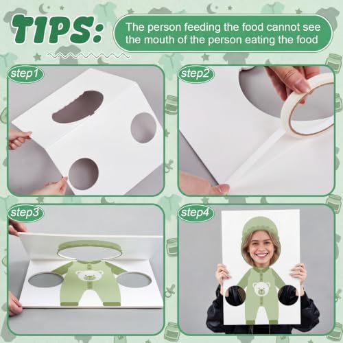 6 Set Baby Shower Games Feed The Baby(Sage Green) - Image 3