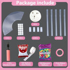 Balloon Ceiling Tool Set, All-in-One Party Decor Supplies with 100 Macaron Balloons, Glue Dots, Pump and Ribbon, No Ladder 5-Section 1.7M Spliced Pole for Home Event Decor - Image 3