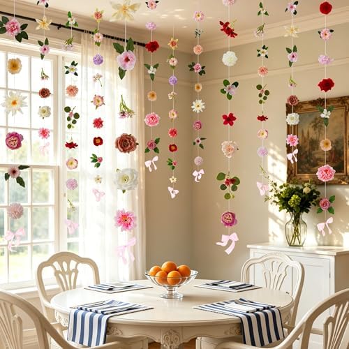 Livole 6Pcs 36Ft Wildflower Garland with Bow Hanging Flower Wall Backdrop - Image 6