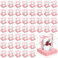 Thenshop 50 Pcs Clear Cupcake Boxes Individual 3.5 Inch, Pink by Thenshop