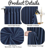20ft x 10ft Navy Blue Backdrop Curtains, 4 Panels Navy Drapes for Backdrop - Image 5