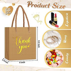 Honoson 60 Pcs Mini Thank You Gift Bag with Handle Bulk,Brown - Image 3