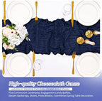 20 Pack Navy Blue Table Runners 17 x 108inch Cheesecloth Table Runner Rustic Boho Gauze Sheer Fabric Cheese Cloth Table Runner for Wedding Party Bridal Baby Shower Birthday Spring Table Decor - Image 6