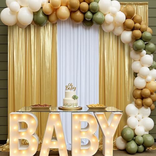 10ftx10ft Thick Gold Glitter Backdrop Curtain Panels for Parties, Wrinkle Free Sequin Sparking Photo Backdrop Drapes, 2 Panels 5x10ft Shimmer Back Drop Cloth for Wedding Birthday Photography - Image 6
