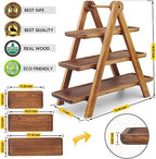 Wood 3 Tier Serving Tray Three Tiered Cupcake Stand Serving Platter - Image 3