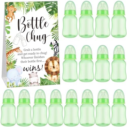 TrelaCo 20 Pcs Bottle Chug Game, Forest Animal Baby Shower Favors, Green by TrelaCo