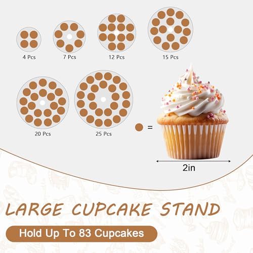 6 Tier Large Cupcake Stand, Tiered Acrylic Cupcake Holder for 80 Cupcakes - Image 5