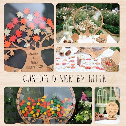Guest Book Alternative, Personalized Rustic Wedding Maple Leaf Drop Frame - Image 7