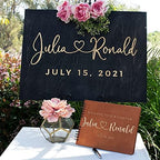 Wedding Guest Book Personalized with 9 Designs & 5 Rustic Colors - Small - Customized Guestbook Registry Sign-in with Name - Date, Hard Cover Laser Engraved Guest Book - Image 4
