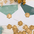SWANGSA 200 Pack Letter C Wax Seal Stickers, Antique Gold Botanical Leaves Initial Alphabet Self-Adhesive Wax Stickers for Wedding Party Invitation Envelope - Image 4