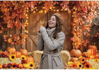 10x8ft Fall Backdrop for Photography Autumn Harvest Farm Barn Wooden Door Pumpkin Maple Leaves Background Thanksgiving Day Baby Shower Birthday Party Decoration Photobooth Banner Props - Image 3