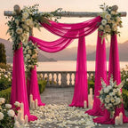 Pack of 1 Wedding Arch Drape Panel Fabric 30" x 40ft - Hot Pink - Image 4
