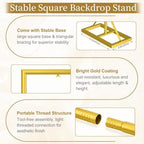 EMART 8FT Square Backdrop Stand Heavy Duty, Gold Metal Pipe and Drape Stand - Image 3