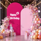 Pink and Hot Pink Arch Cover 2 Set - 7.2FT and 6FT Arch Backdrop Cover Spandex Fitted Wedding Arch Stand Covers for Baby Shower Girls Birthday Party Photo Balloon Arch Covers Stretchy Backdrop by Suppromo