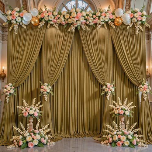 Brown Backdrop Curtains-Wrinkle-Free Polyester Photography Drapes Party Curtain Background for Baby Shower Wedding Decorations- 24 X10FT (Brown) - Image 7