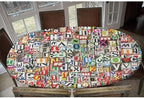Collage of Colorful Letters and Numbers Print Oval Tablecloths Stain Resistant Oilproof Elastic for Anniversary Bachelorette Party Baby Shower Fits for 54" x 76" Oval Table - Image 6