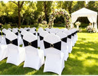 Black Chair Sashes 50 Pack with Gold Buckle Slider, Spandex Sashes for Folding Chairs Wedding Party Banquet Décor - Image 3