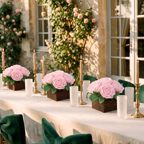 Pink Dining Table Centerpiece Set of 6, Pre-Made, Wooden Box - Image 5