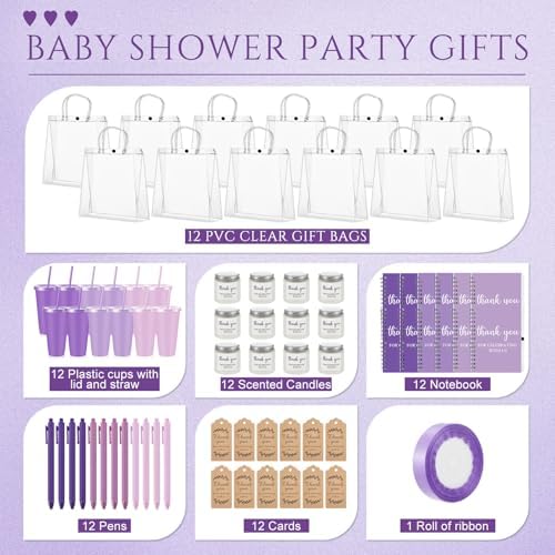 Nuogo 12 Sets New Parent Shower Prizes, Gradient Purple, Classic Style - Image 3