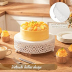 Wenqik 5 Pcs Metal White Cake Stand,16/14/12/10/8 in Round Cake Holder - Image 3