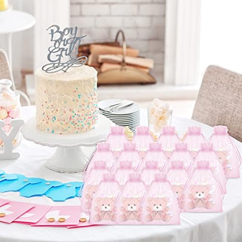 Sasylvia 25 Set Bear Party Favors for Guest 25 Mini Tiny Keychains 25 Thank You Tags 25 Organza Bag - Image 6
