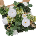 Serwalin Green Artificial Flowers Box Silk Flowers with Stems for Wedding by Serwalin
