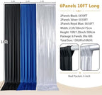 Prince Backdrop Curtains-Black n Royal Blue Drapes n Silver Sequin Backdrop - Image 2