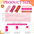 12 Pcs Hot Pink and Orange Cheesecloth Table Runners 118" - Image 2